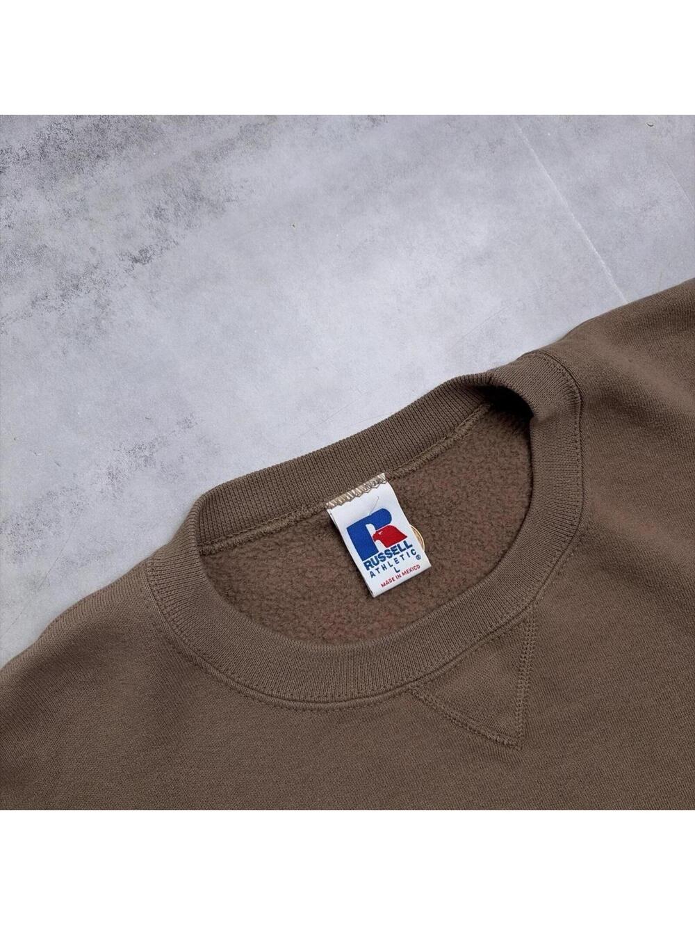 Vintage Light Brown Russell Athletic Boxy Crewneck Sweater - Picture 5 of 7